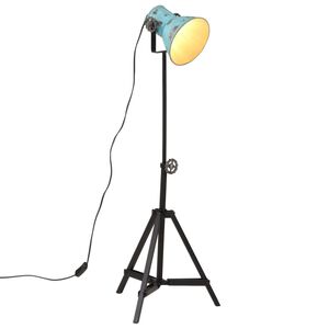 vidaXL Lampa stojąca, 25 W, postarzany niebieski, 35x35x65/95 cm, E27