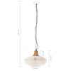 vidaXL Industrialna lampa wisząca, białe żelazo i drewno, 40 cm, E27