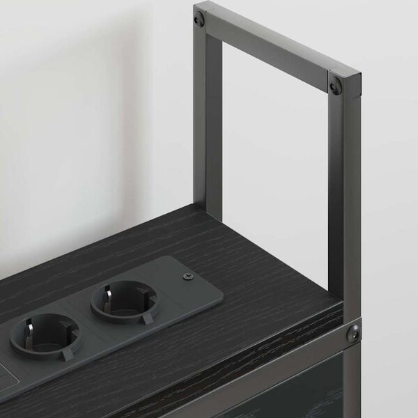 vidaXL Szafka z Ładowaniem Czarny dąb 140 cm Materiał drewnopochodny