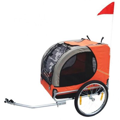 vidaXL Przyczepka rowerowa dla psa Lassie, pomarańczowa