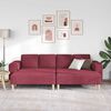vidaXL Sofa do salonu 3 pcs Czerwone wino Poliester