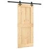 vidaXL Drzwi przesuwne 85 x 210 cm Lite Drewno Sosnowe (Nieobrobione)