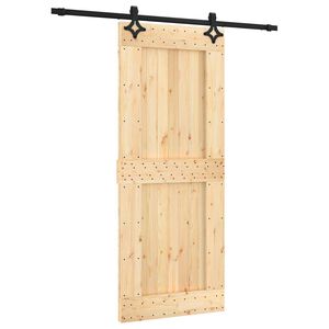 vidaXL Drzwi przesuwne 85 x 210 cm Lite Drewno Sosnowe (Nieobrobione)