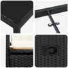 vidaXL Zestaw do jadalni w ogrodzie z poduszką 7 pcs Czarny polirattan