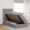 vidaXL Ł&oacute;żko z miejscem na przechowywanie i LED Ciemnoszary Poliester