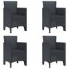 vidaXL Krzesło Ogrodowe 4 pcs Antracyt 53 x 49 x 85 cm polipropylen