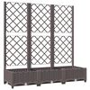 vidaXL Donica ogrodowa z kratką brązowa 120x40x121,5 cm PP