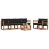 vidaXL Zestaw sof na zewnątrz z poduszką 7 pcs Naturalny i czarny