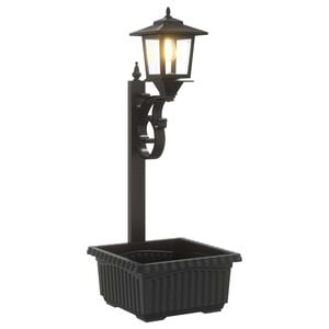 vidaXL Lampa słupkowa z donicą Czarny 29 x 28 x 74 cm ABS i PP