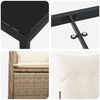 vidaXL Zestaw do jadalni w ogrodzie z poduszką 7 pcs Beżowy polirattan