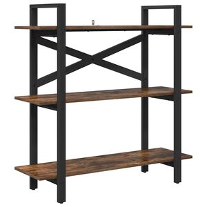 vidaXL P&oacute;łka na książki 3 poziomy 100 x 33,5 x 102 cm Dąb wędzony