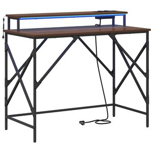 vidaXL Biurko Brązowy dąb 100 x 50 x 86,5 cm Drewno inżynieryjne