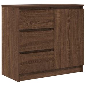 vidaXL Komoda z szufladą Brązowy dąb 71x35x65 cm Drewno klejone