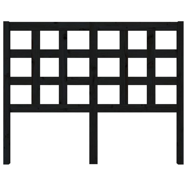 vidaXL Wezgłowie ł&oacute;żka, czarne, 125,5x4x100 cm, lite drewno sosnowe