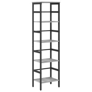 vidaXL P&oacute;łka na książki 4 poziomy 40 x 29,5 x 149 cm Szary Sonoma