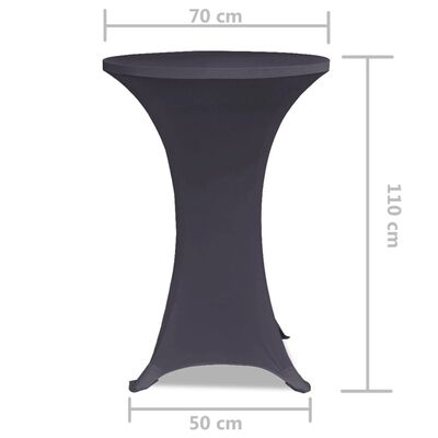 vidaXL Elastyczne nakrycie stołu antracytowe 2 szt. 70 cm