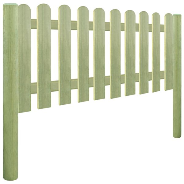 vidaXL Płot sztachetowy impregnowany sosnowy 5,1 m 80 cm 6/9 cm