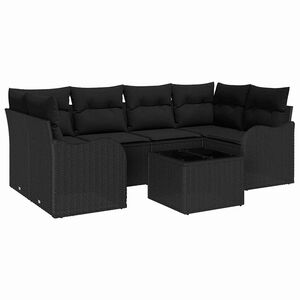 vidaXL Zestaw Sof na Ogr&oacute;d Czarny 55 x 55 x 37 cm polirattan