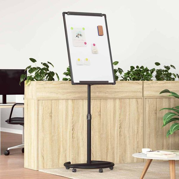 vidaXL Tablica magnetyczna suchościeralna z kołem Biały i czarny