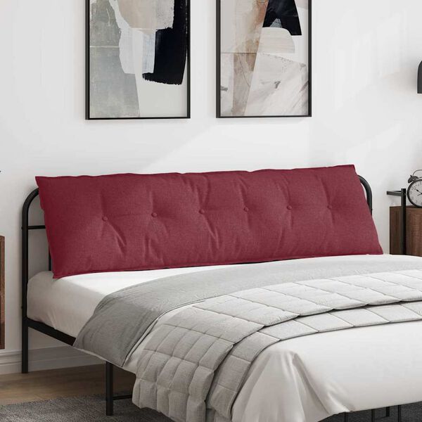 vidaXL Poduszka na plecy Czerwone wino 180 x 19 x 50 cm tkanina