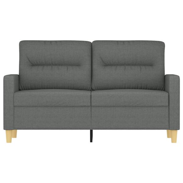 vidaXL Sofa 2-osobowa, ciemnoszara, 120 cm, tapicerowana tkaniną