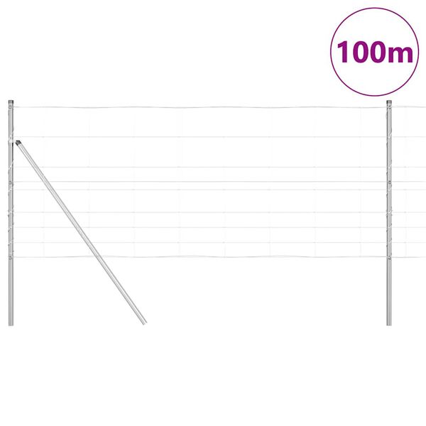 vidaXL Słupek ogrodzeniowy. Galwanizowany 100 x 1 m Stal