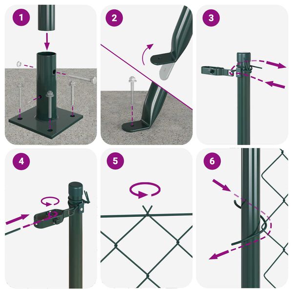 vidaXL Słupek ogrodzeniowy. Zielony 10 x 1,4 m (siatka 40 x 40 mm)