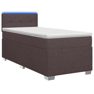 vidaXL Ł&oacute;żko Box Spring z materacem i LED Ciemny brąz 80 x 200 cm