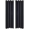 vidaXL Zasłony zaciemniające z k&oacute;łkami, 2 szt., 135x175 cm, czarne