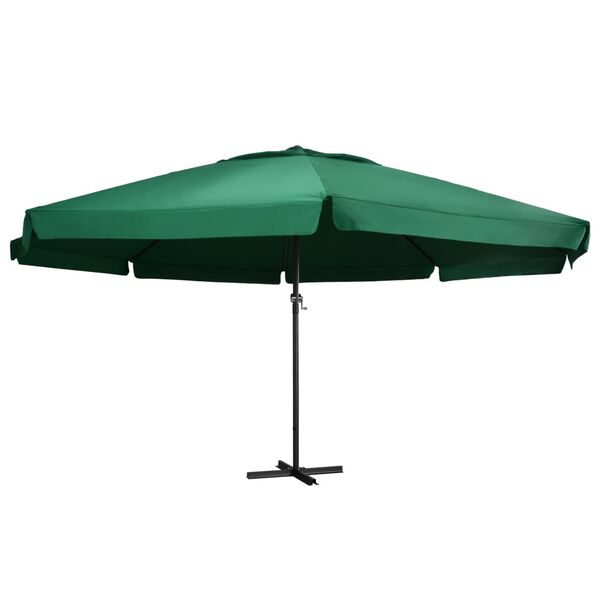 vidaXL Parasol ogrodowy na aluminiowym słupku, 600 cm, zielony