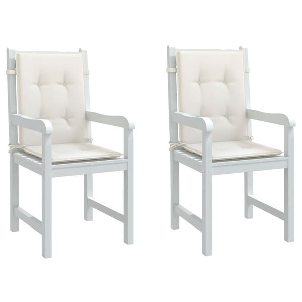 vidaXL Poduszki na krzesła z niskim oparciem, 2 szt., kremowy melanż