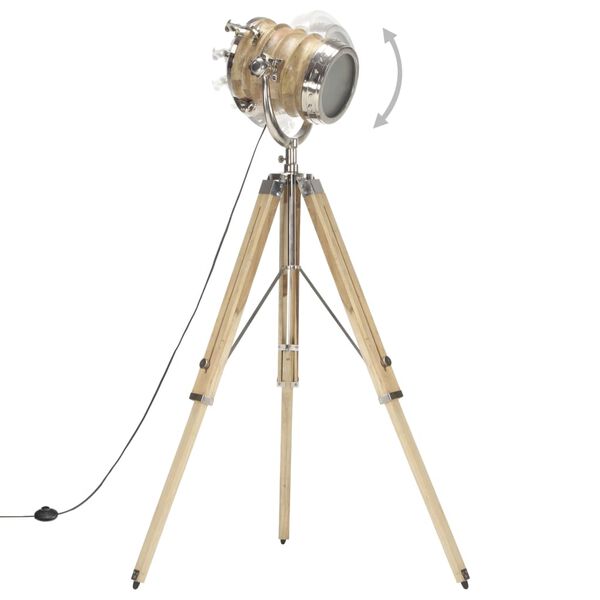 vidaXL Lampa podłogowa na tr&oacute;jnogu, lite drewno mango, 131 cm