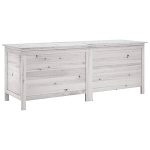vidaXL Skrzynia ogrodowa, biała, 150x50x56,5 cm, lite drewno jodłowe