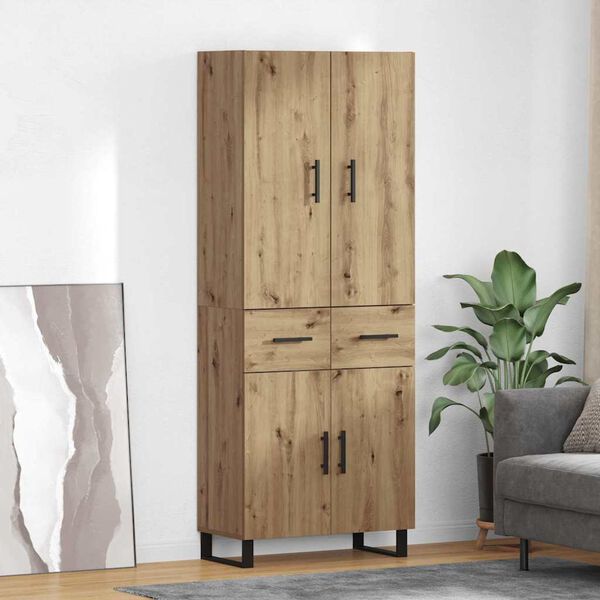 vidaXL Highboard z szufladą 2 pcs Dąb rzemieślniczy 69,5 x 34 x 180 cm