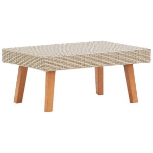 vidaXL Stolik kawowy do ogrodu, rattan PE, beżowy