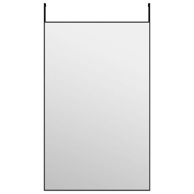 vidaXL Lustro na drzwi, czarne, 50x80 cm, szkło i aluminium