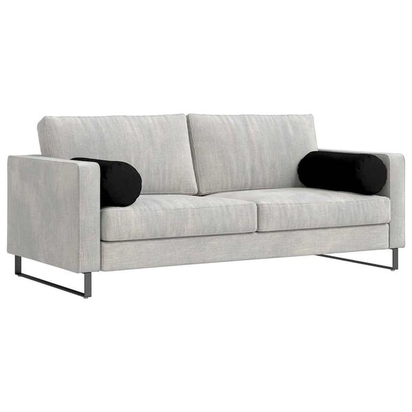 vidaXL Poduszki Wałkowe 2 pcs Czarny Ø 25 x 70 cm Tkanina mikrofibrowa