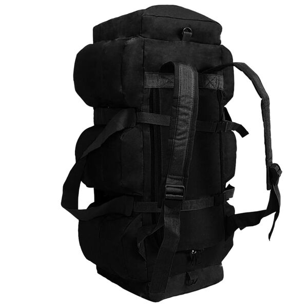 vidaXL Torba wojskowa 3-w-1, worek w stylu militarnym, 45 L, czarna