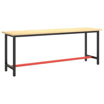 vidaXL Rama do stołu roboczego, czerwono-czarna, 210x50x79 cm, metal