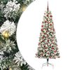 vidaXL Sztuczna choinka z zawiasami 300 LED Zielony i Biały 180 cm