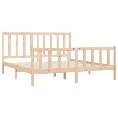 vidaXL Rama łóżka, lite drewno, 180x200 cm, Super King
