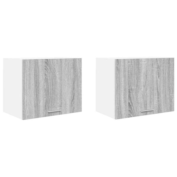 vidaXL Szafka wisząca 2 pcs Szary Sonoma i Biały 50 x 31 x 40 cm