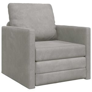 vidaXL Sofa Bed Jasnoszary 74 x 77 x 81 cm Aksamit