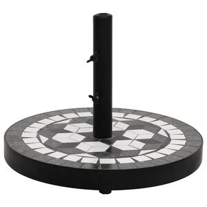 vidaXL Okrągła podstawa pod parasol, czarno-biała, 12 kg