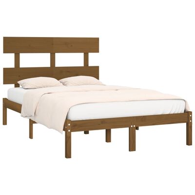 vidaXL Rama łóżka, miodowy brąz, lite drewno, 140x200 cm