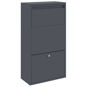 vidaXL Skrzynka na przesyłki z drzwiami Antracyt 44 x 22 x 82 cm Stal