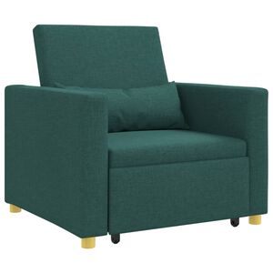 vidaXL Rozkładana sofa jednoosobowa Ciemnozielony 90 x 165 x 87 cm