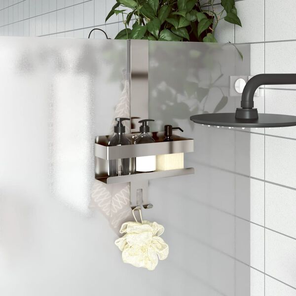 vidaXL Wiszący organizer prysznicowy, szczotkowana stal nierdzewna 304