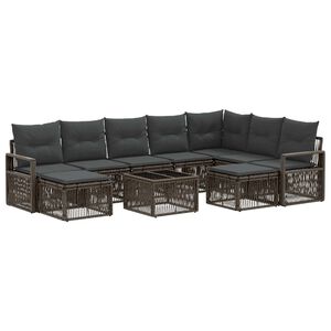 vidaXL Zestaw Sof na Ogr&oacute;d 10 pcs Szary polirattan
