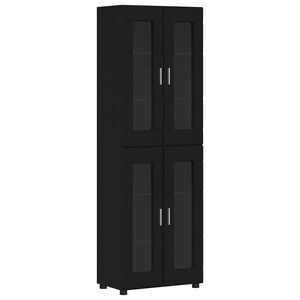 vidaXL Highboard z p&oacute;łką z drzwiami FLORIN Czarny 60 x 35 x 182 cm